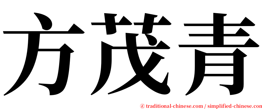 方茂青 serif font