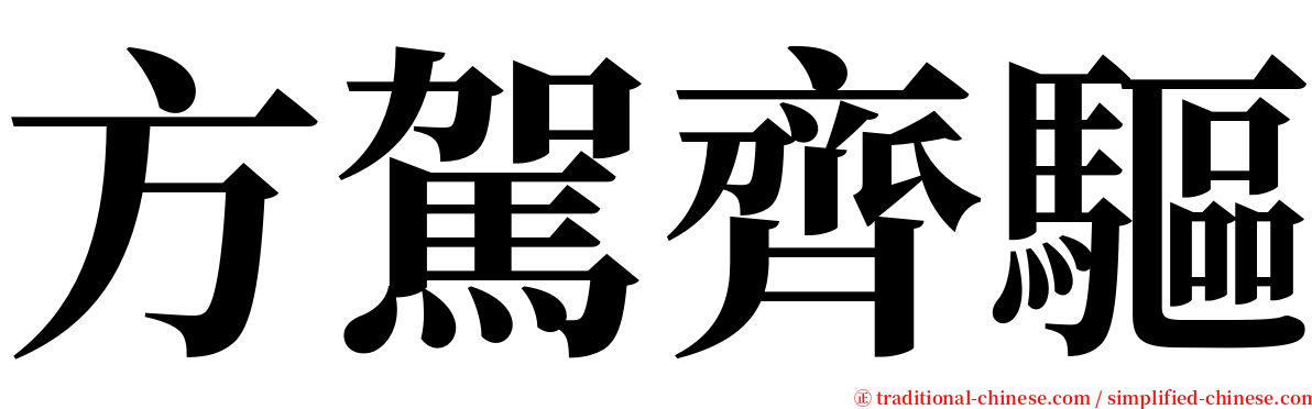 方駕齊驅 serif font