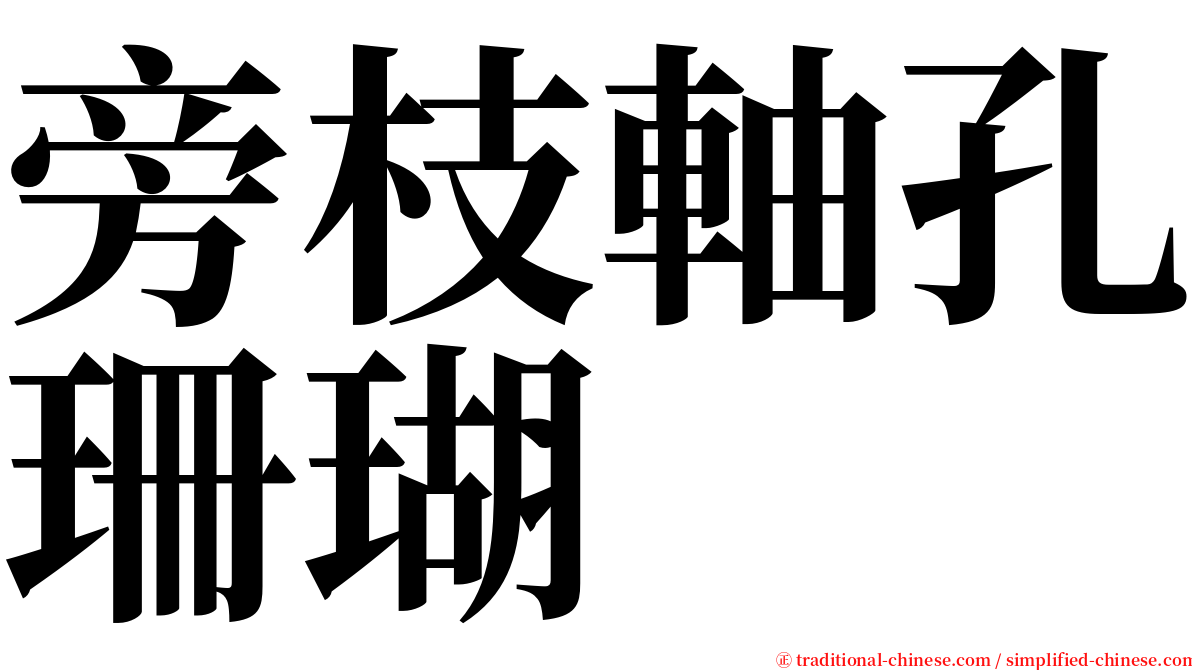 旁枝軸孔珊瑚 serif font