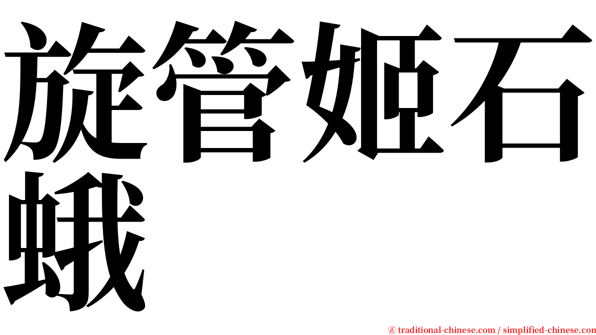 旋管姬石蛾 serif font