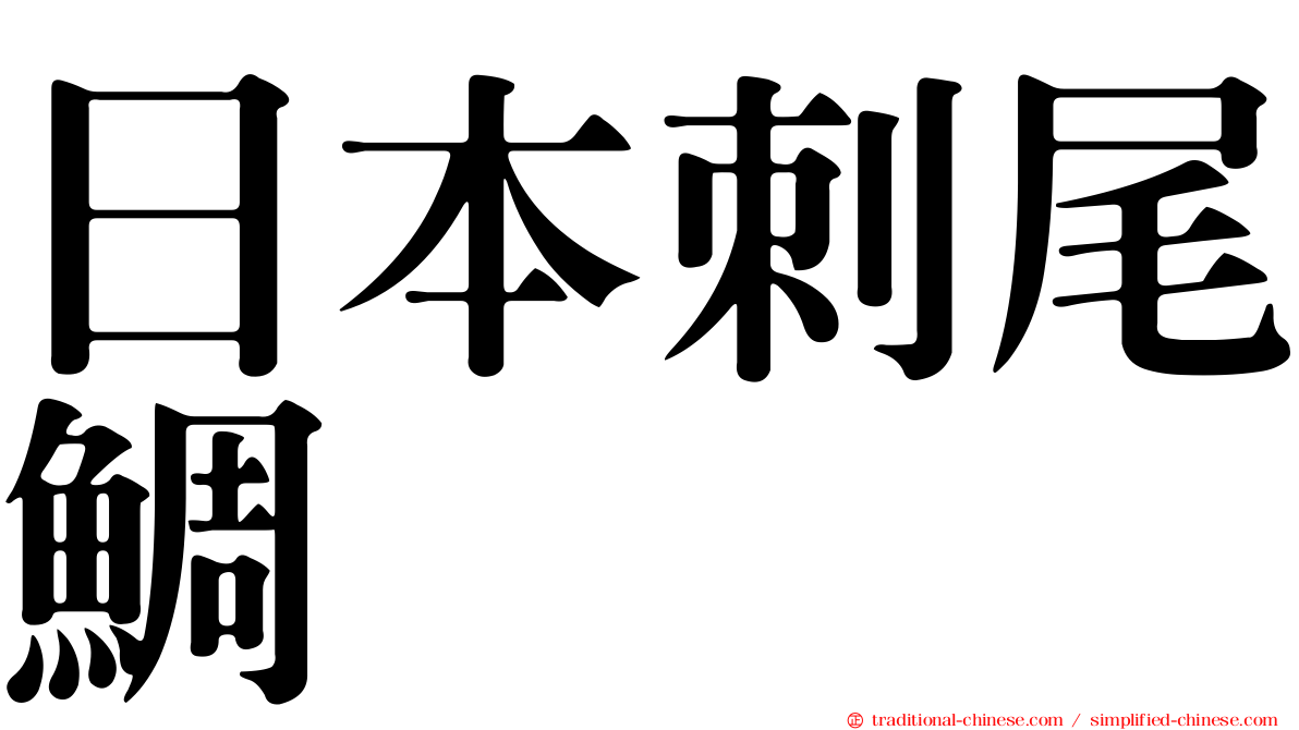 日本刺尾鯛