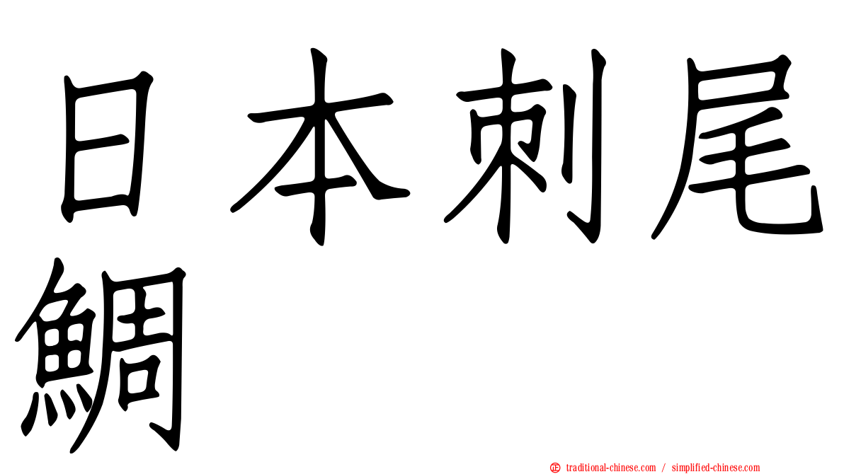 日本刺尾鯛