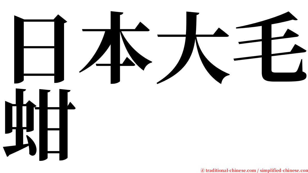 日本大毛蚶 serif font