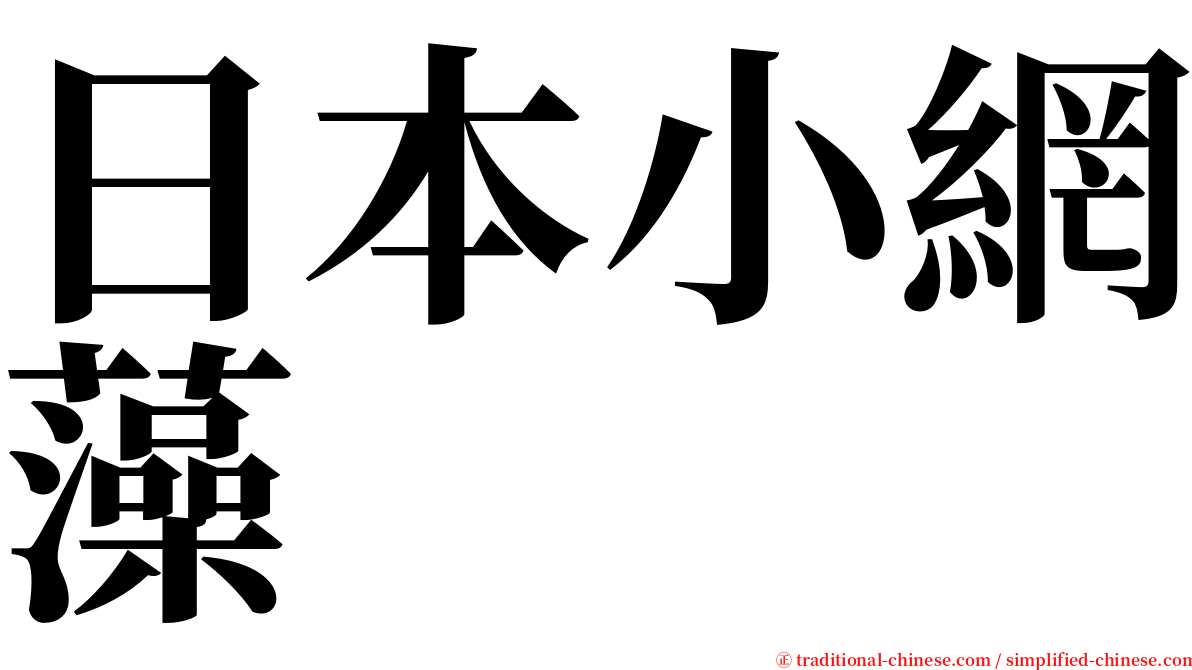 日本小網藻 serif font