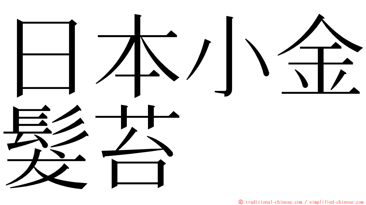 日本小金髮苔 ming font