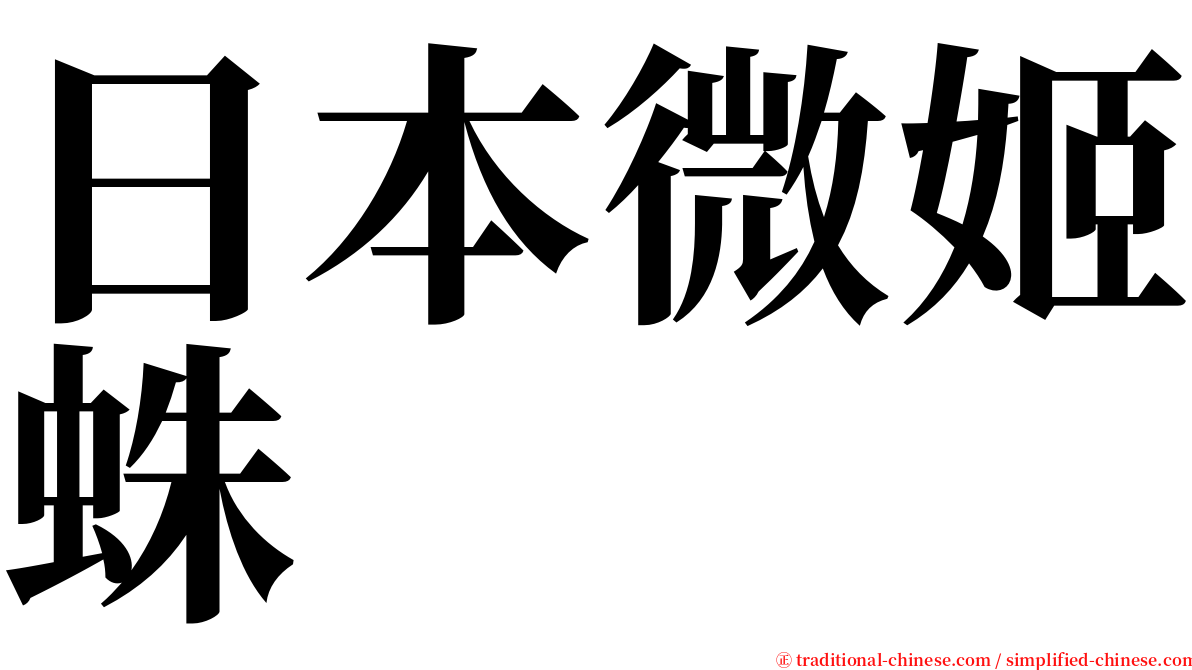 日本微姬蛛 serif font