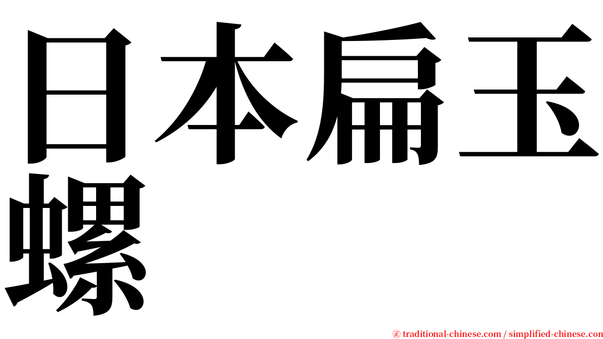 日本扁玉螺 serif font