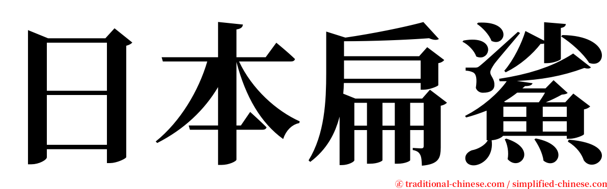 日本扁鯊 serif font