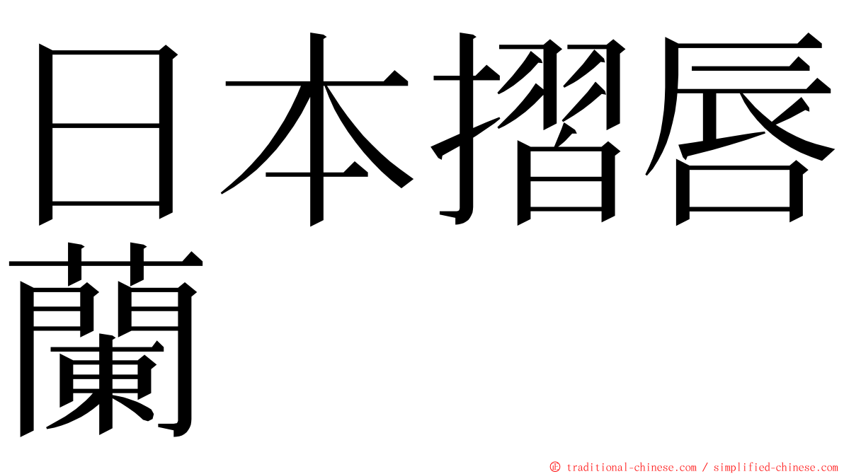 日本摺唇蘭 ming font