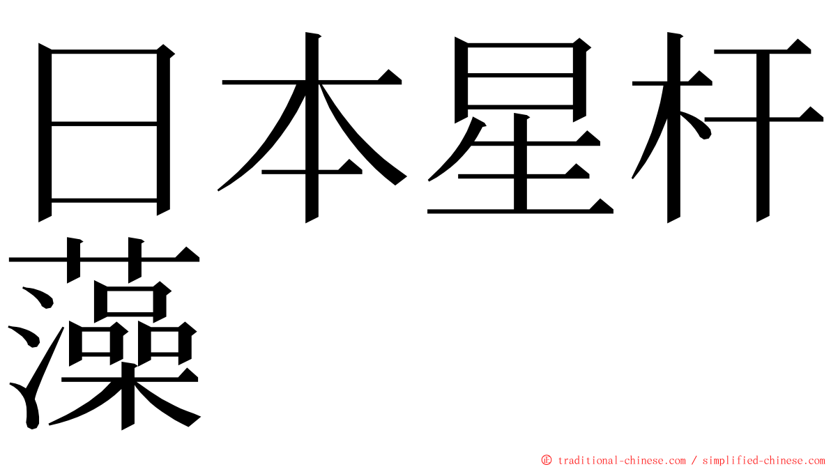 日本星杆藻 ming font