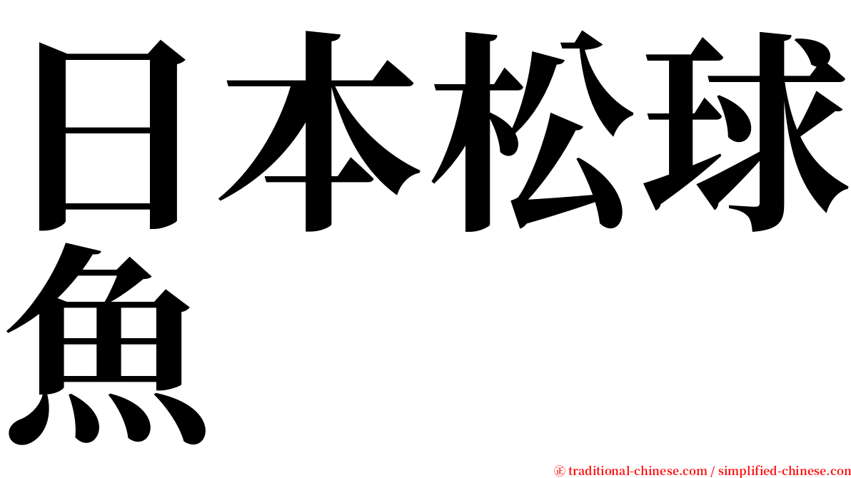 日本松球魚 serif font