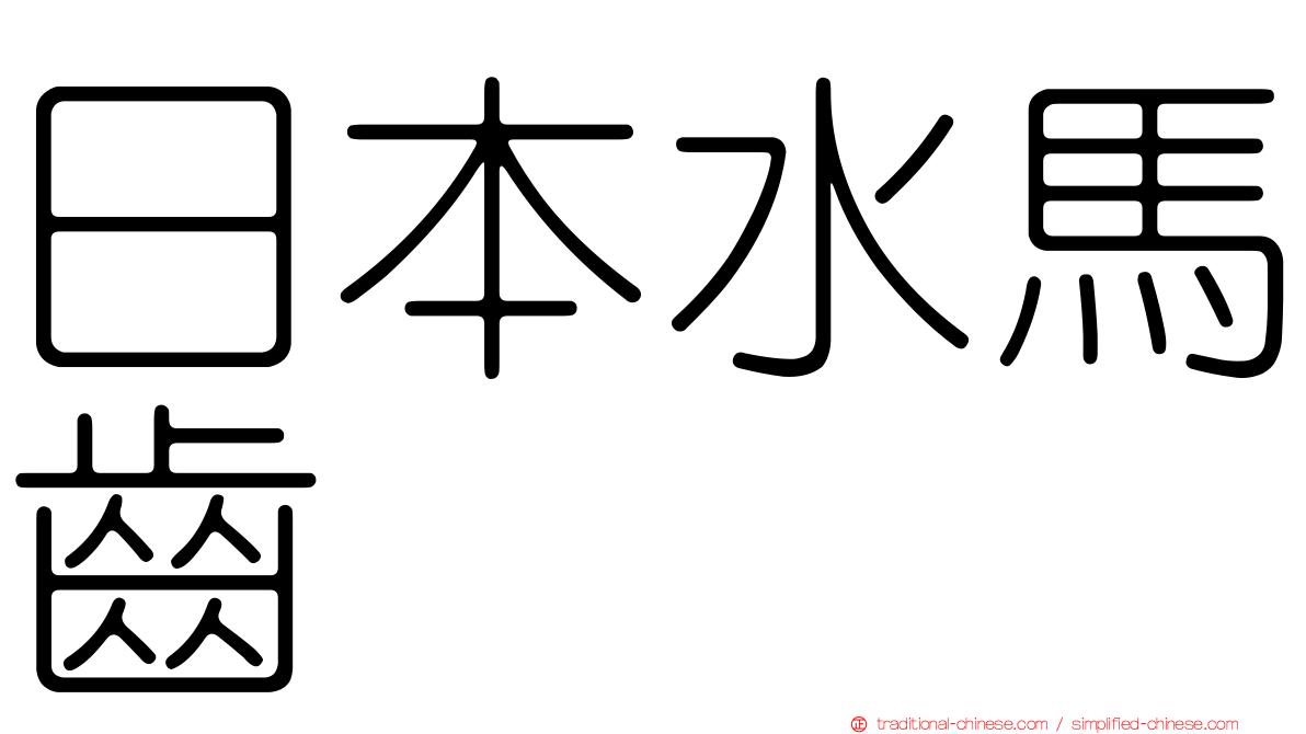 日本水馬齒