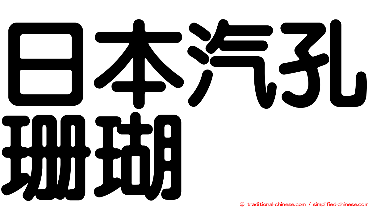 日本汽孔珊瑚