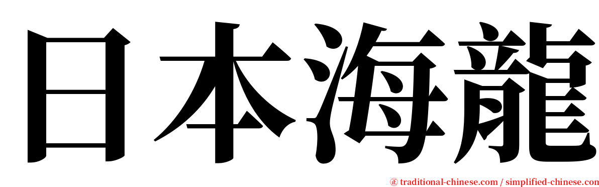 日本海龍 serif font