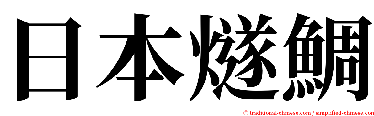 日本燧鯛 serif font