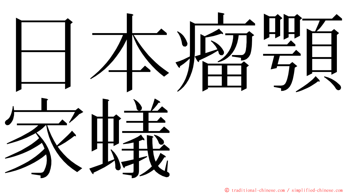 日本瘤顎家蟻 ming font