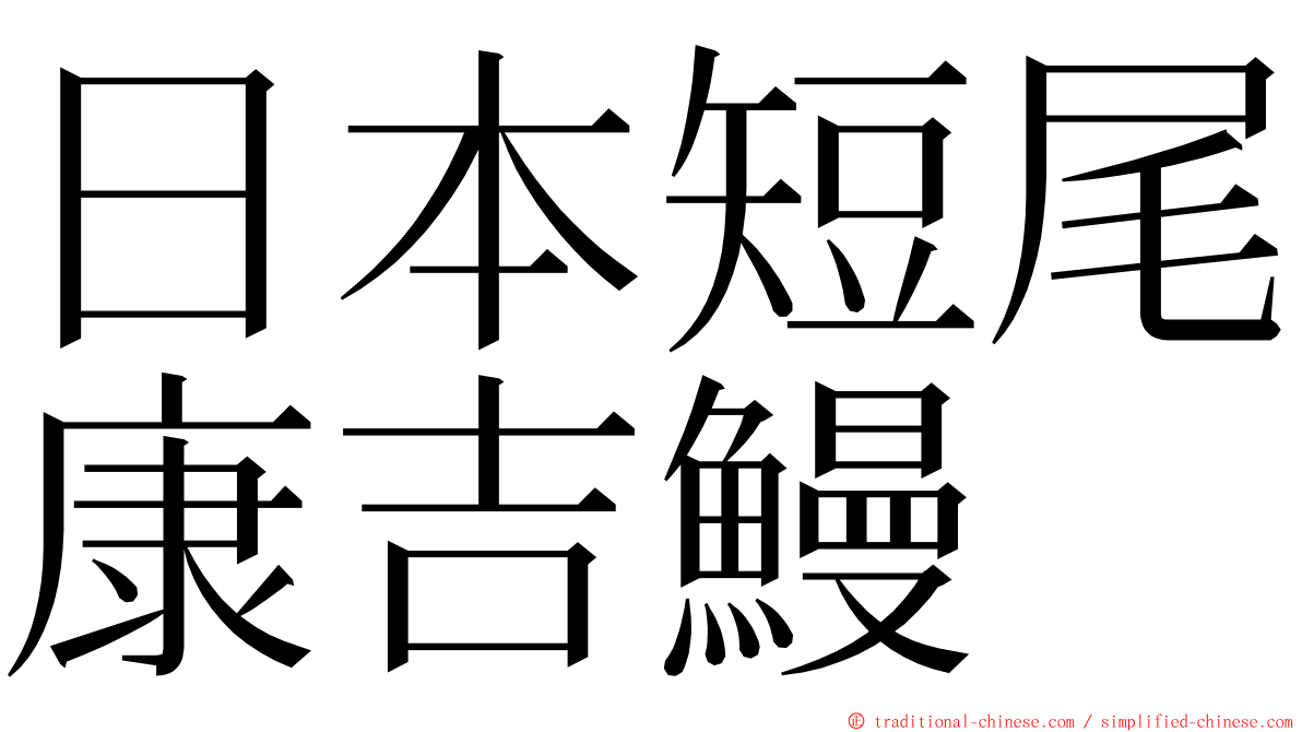 日本短尾康吉鰻 ming font