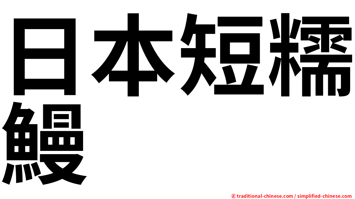 日本短糯鰻