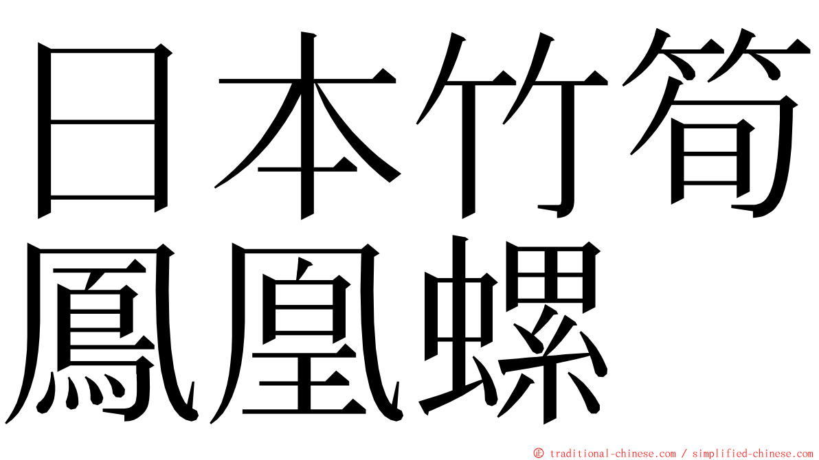 日本竹筍鳳凰螺 ming font