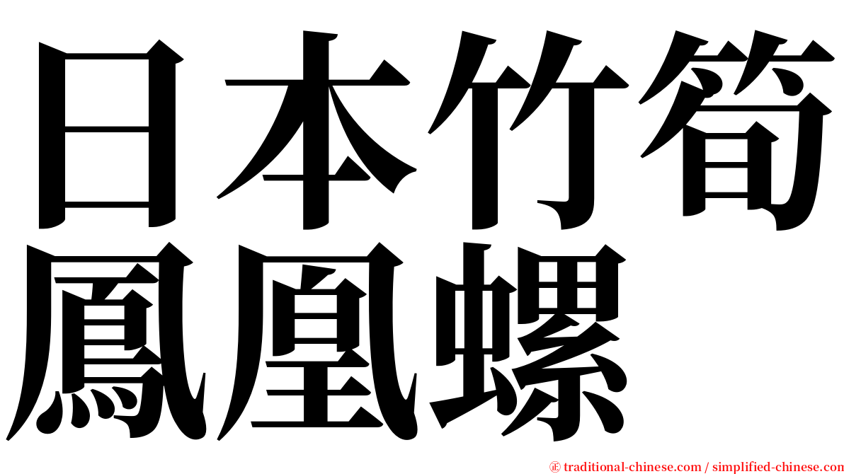 日本竹筍鳳凰螺 serif font