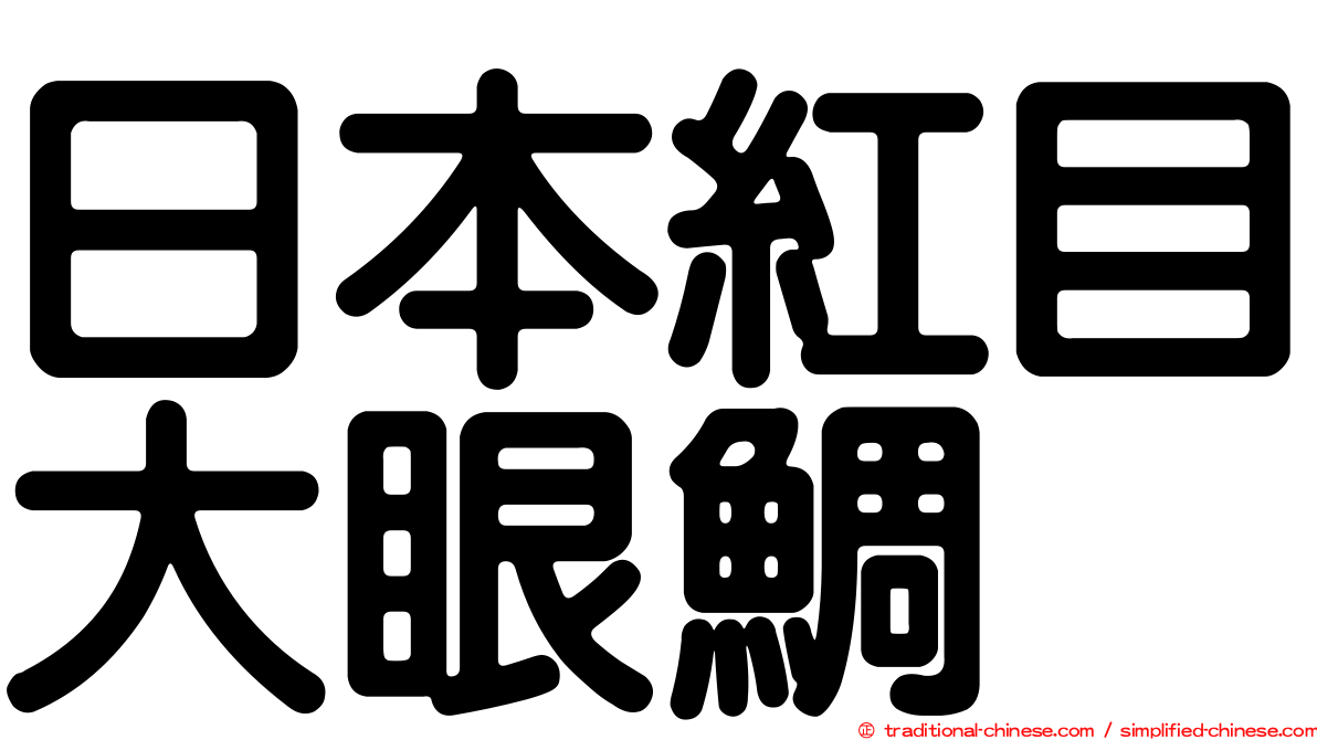 日本紅目大眼鯛