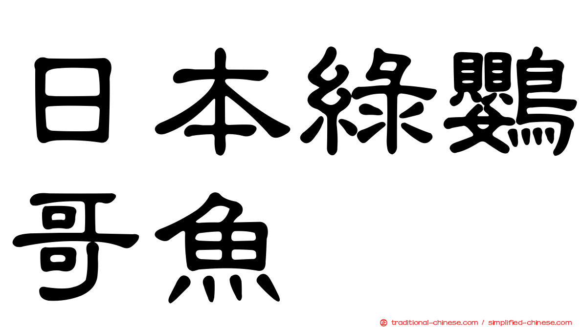 日本綠鸚哥魚