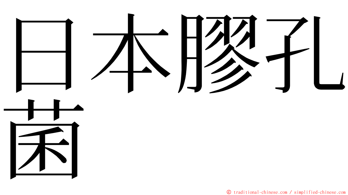 日本膠孔菌 ming font