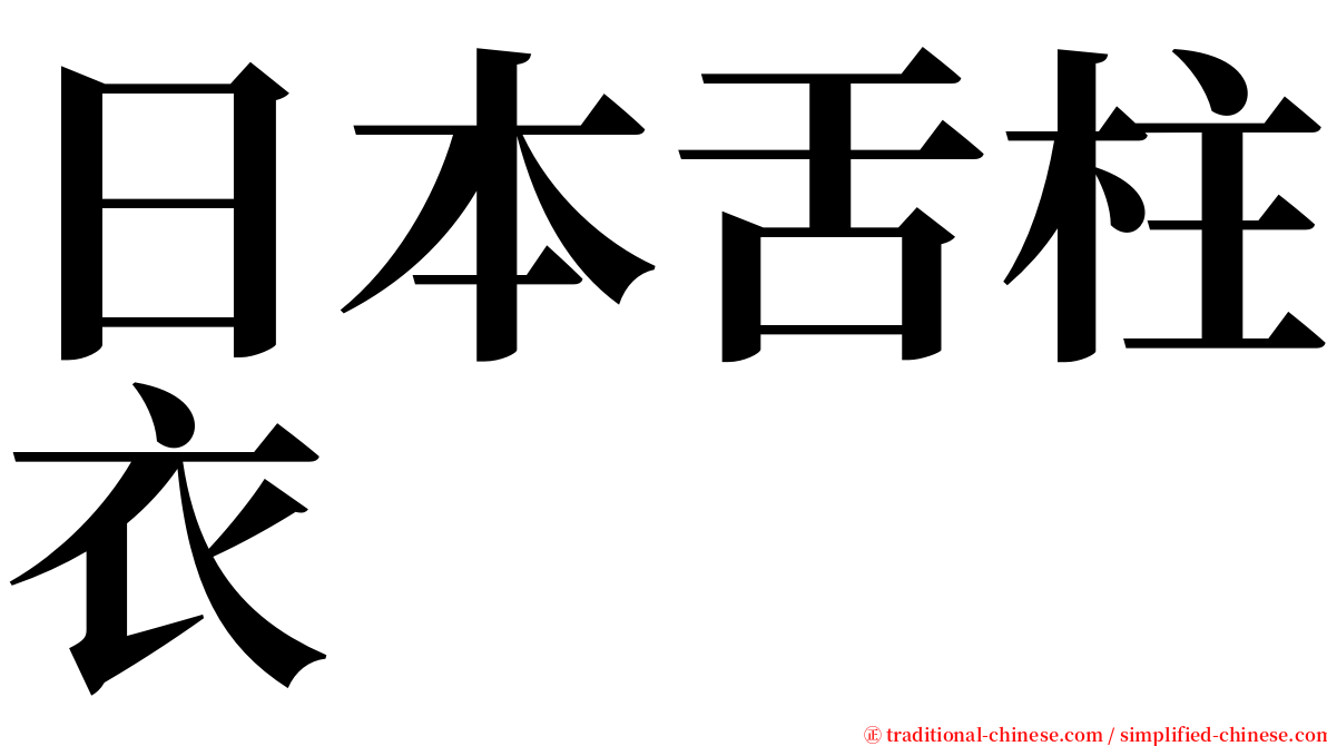 日本舌柱衣 serif font