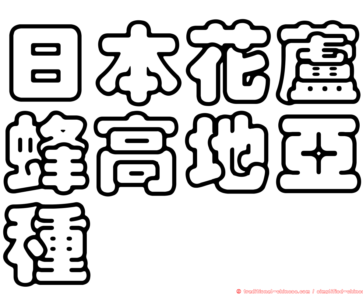 日本花蘆蜂高地亞種