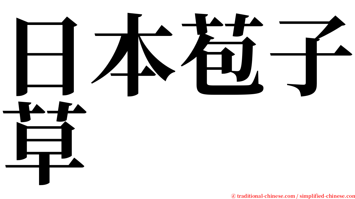 日本苞子草 serif font
