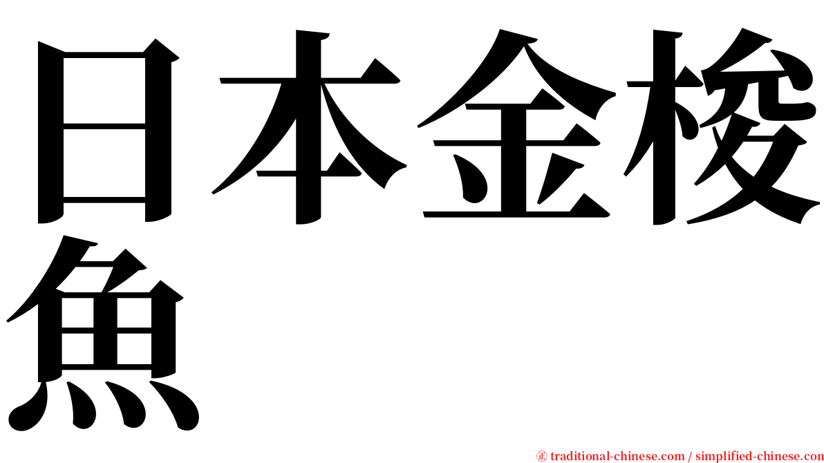 日本金梭魚 serif font