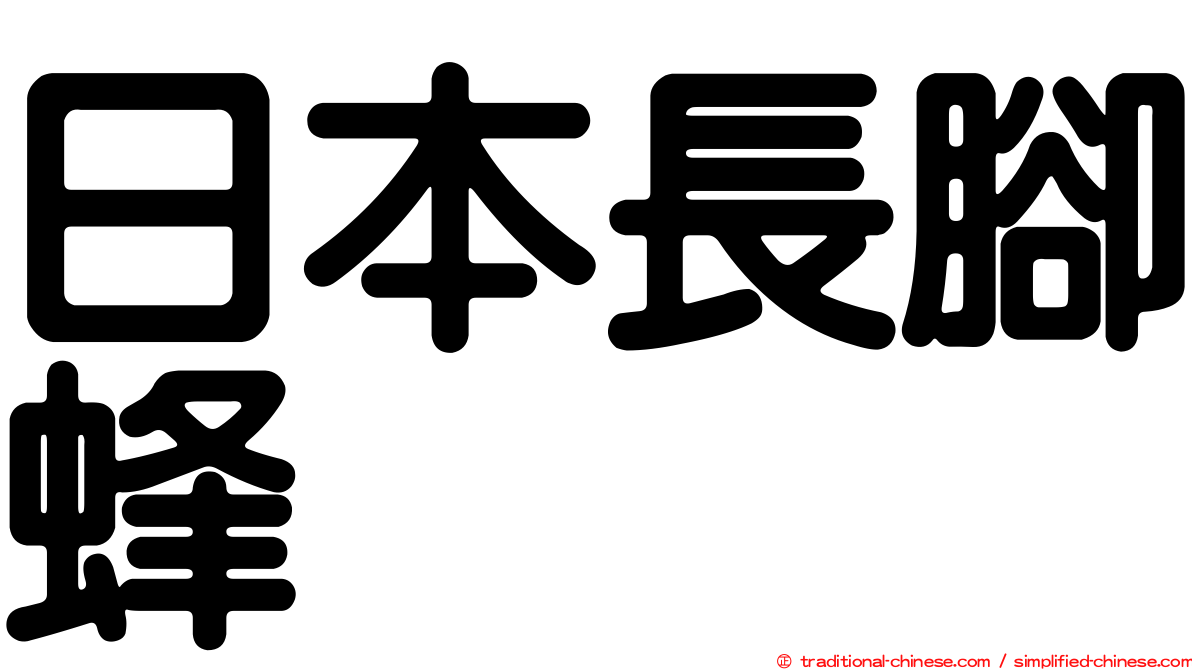 日本長腳蜂