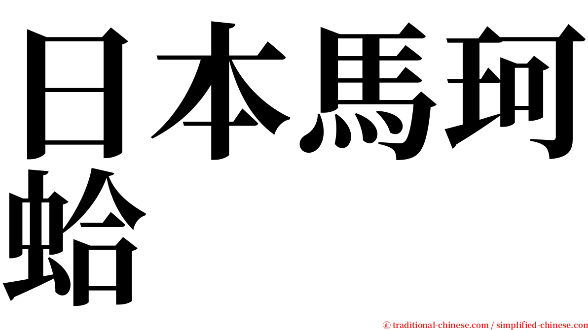 日本馬珂蛤 serif font