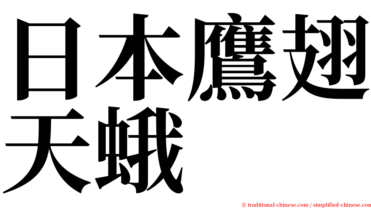 日本鷹翅天蛾 serif font