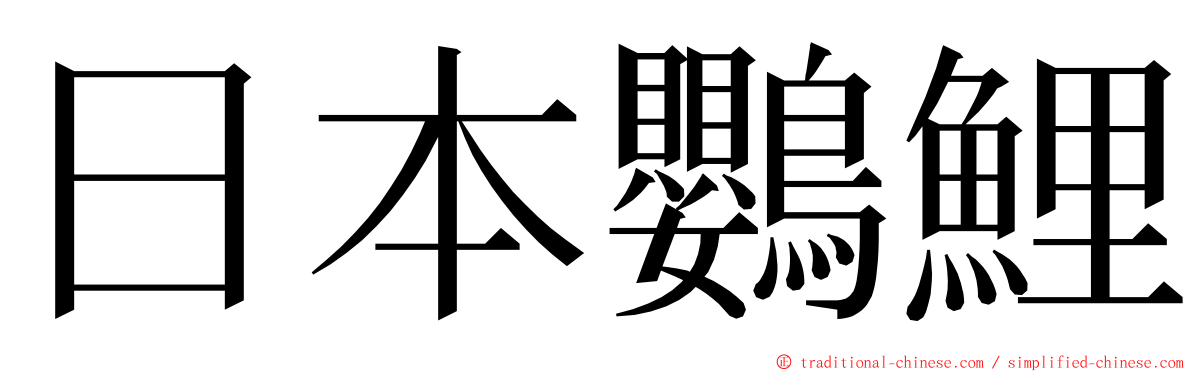 日本鸚鯉 ming font