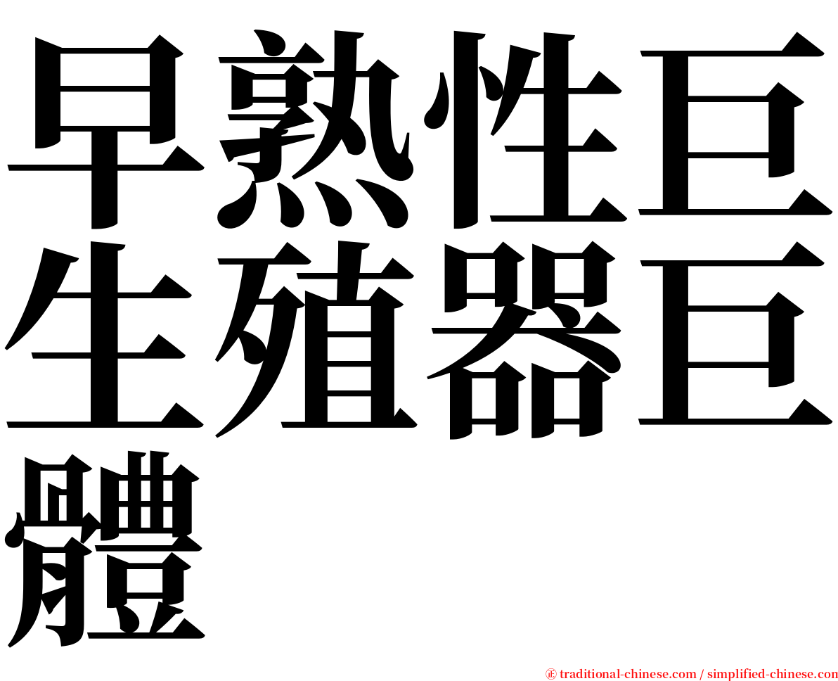 早熟性巨生殖器巨體 serif font