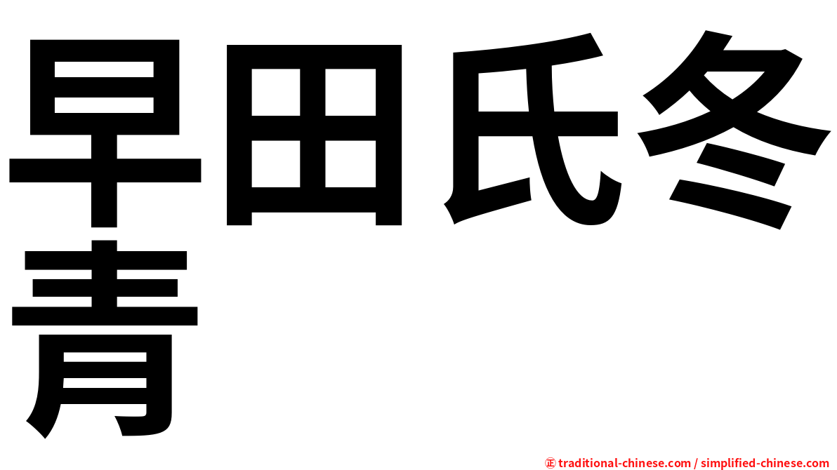 早田氏冬青