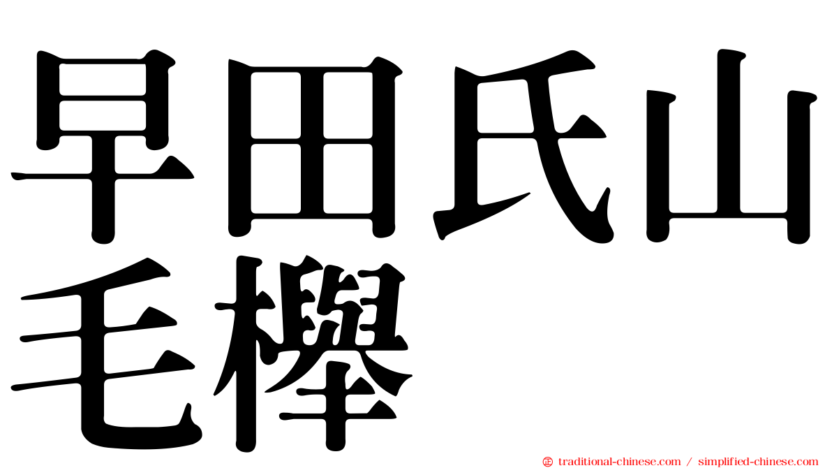 早田氏山毛櫸