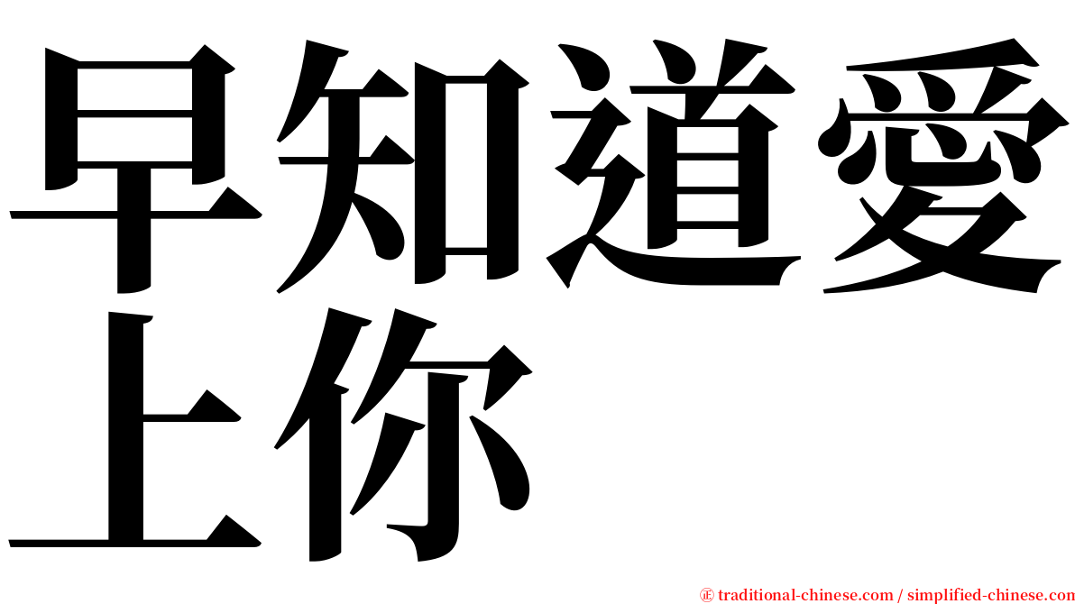 早知道愛上你 serif font