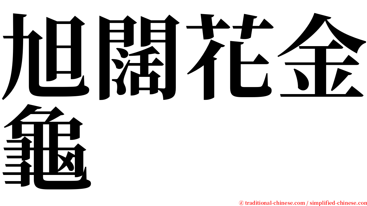 旭闊花金龜 serif font