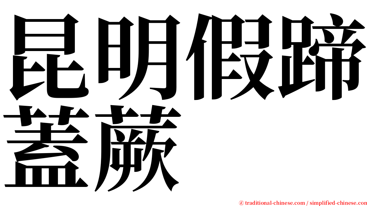 昆明假蹄蓋蕨 serif font