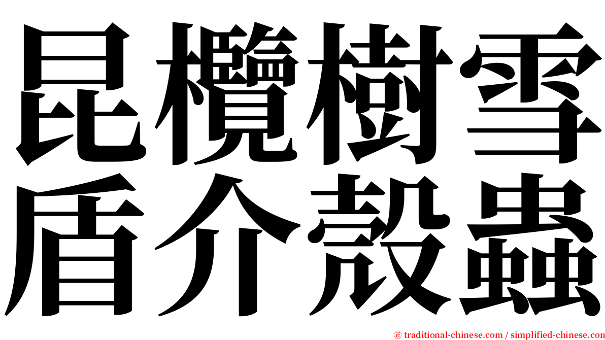 昆欖樹雪盾介殼蟲 serif font