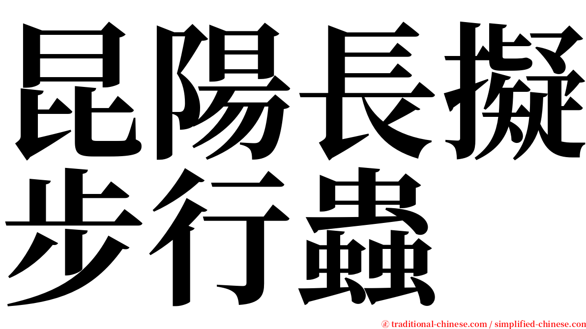 昆陽長擬步行蟲 serif font