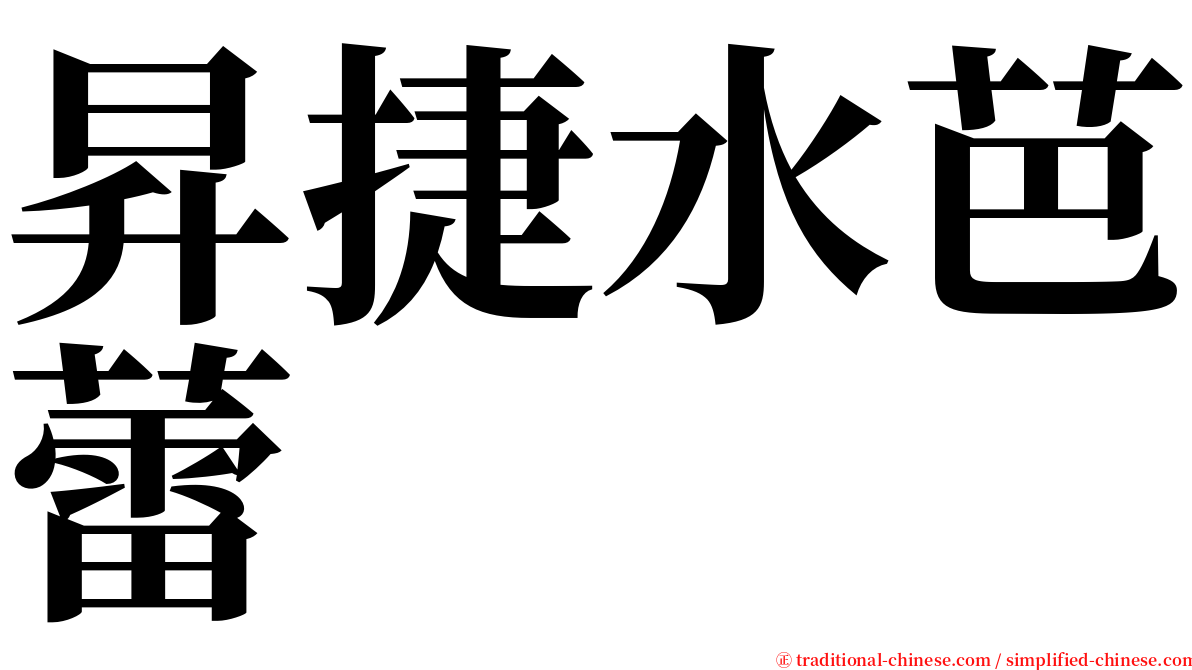 昇捷水芭蕾 serif font