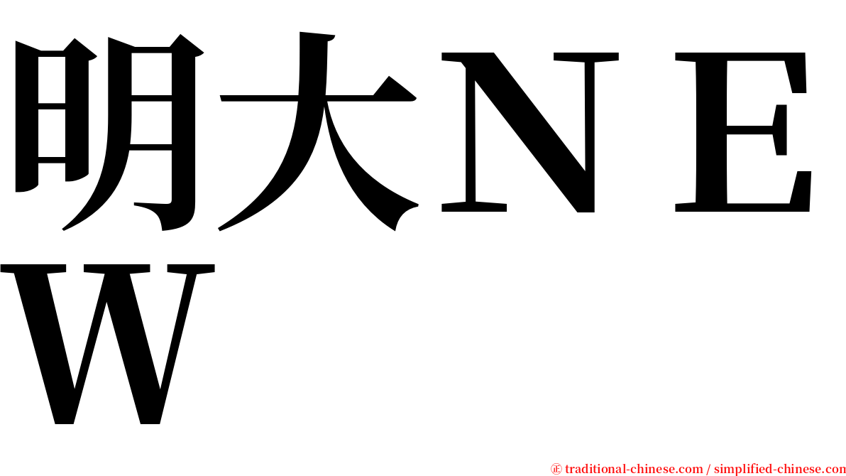 明大ＮＥＷ serif font