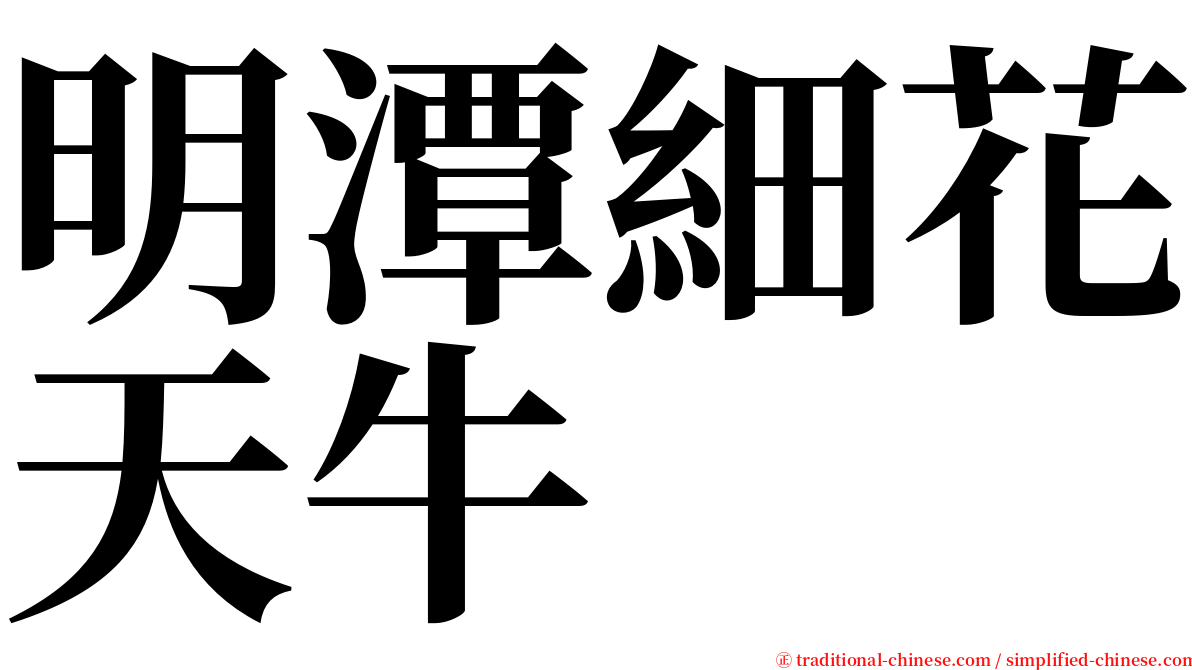 明潭細花天牛 serif font