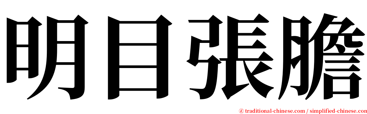 明目張膽 serif font