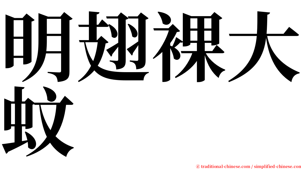 明翅裸大蚊 serif font