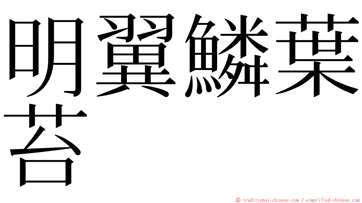 明翼鱗葉苔 ming font