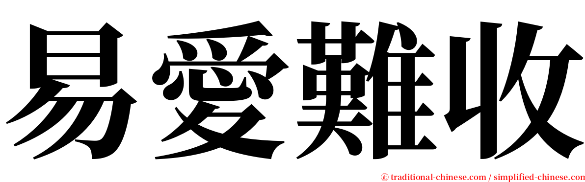 易愛難收 serif font